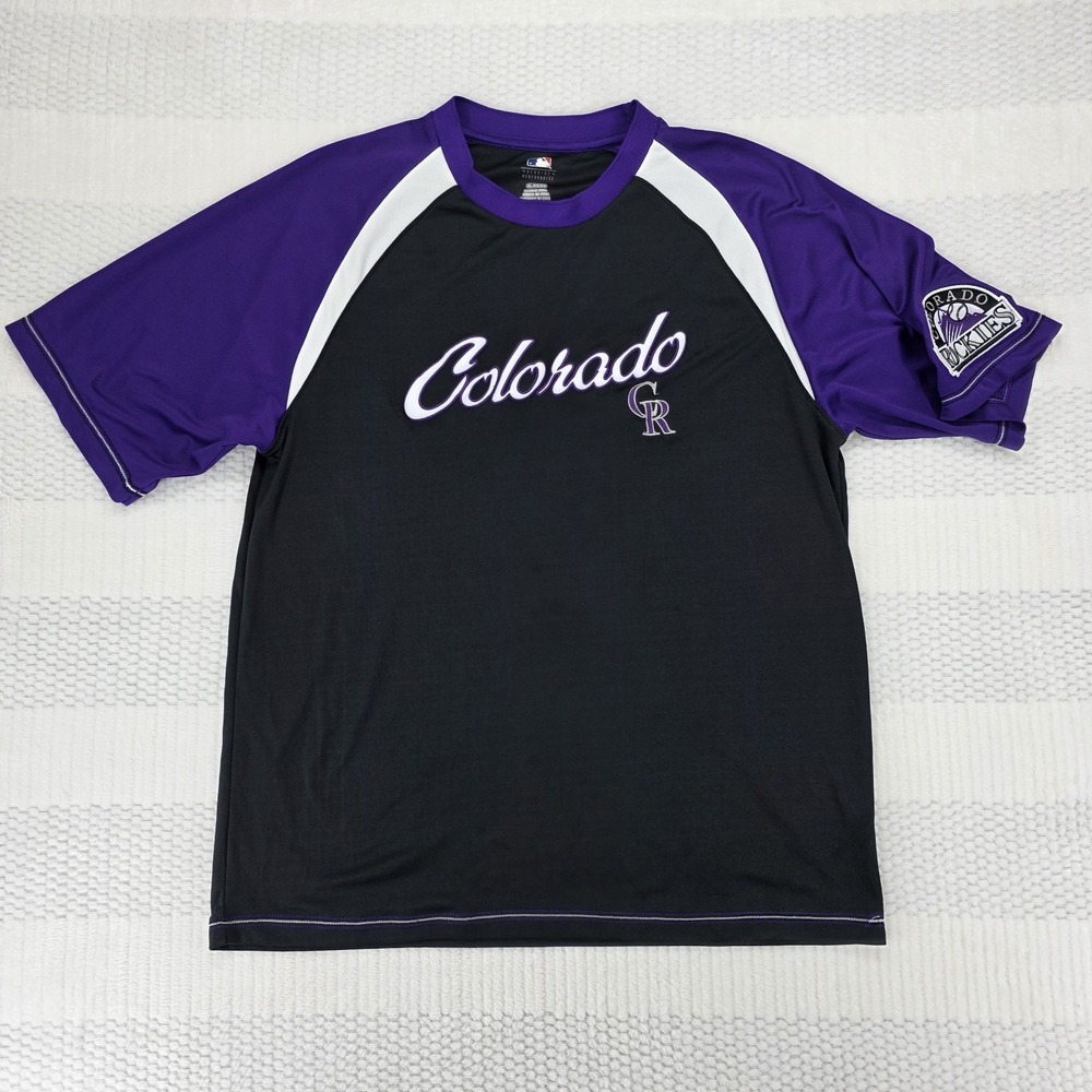 Colorado Rockies MLB Cool Base Pullover Purple Black Batting Practice Size XL